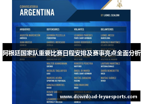 阿根廷国家队重要比赛日程安排及赛事亮点全面分析 阿根廷国家队重要比赛日程安排及赛事亮点全面分析