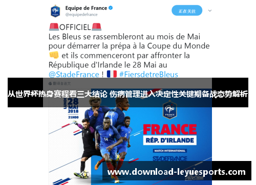 从世界杯热身赛程看三大结论 伤病管理进入决定性关键期备战态势解析 从世界杯热身赛程看三大结论 伤病管理进入决定性关键期备战态势解析